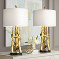 Set of 2 Gold Bamboo Table Lamps X342000