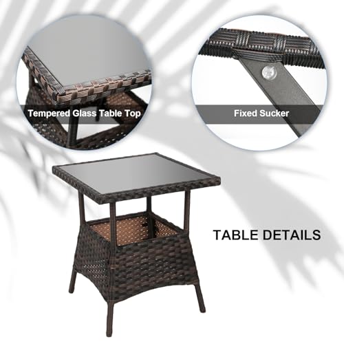 3 pcs PE Wicker Outdoor Rocking Chairs W519346