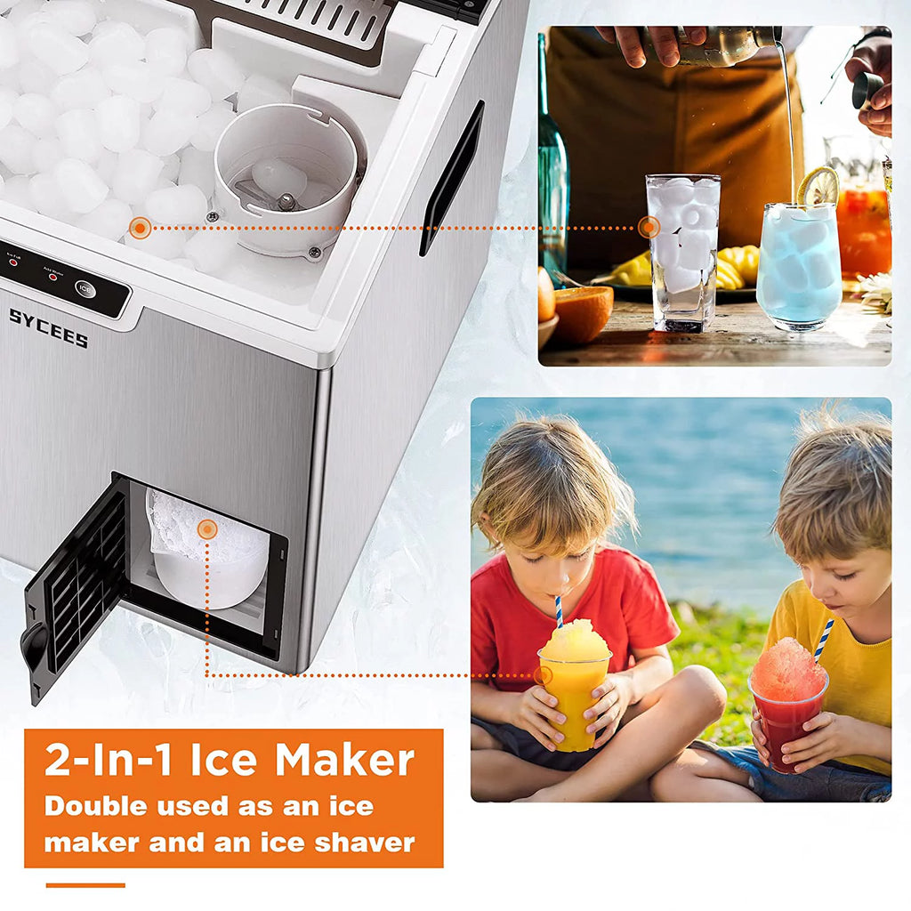 2-in-1 Countertop Ice Maker Machine & Ice Shaver E196554