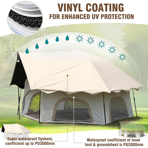 Camping Tent with Awning Porch and Screen Room D63678