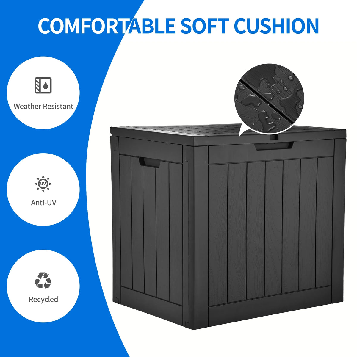 30 Gallon Waterproof Resin Outdoor Storage Chest with Locking Lid B291341