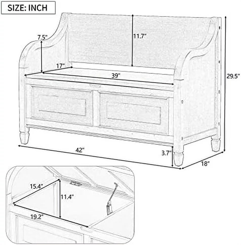 Wooden Entryway Bench with Shoe Cabinets O89770