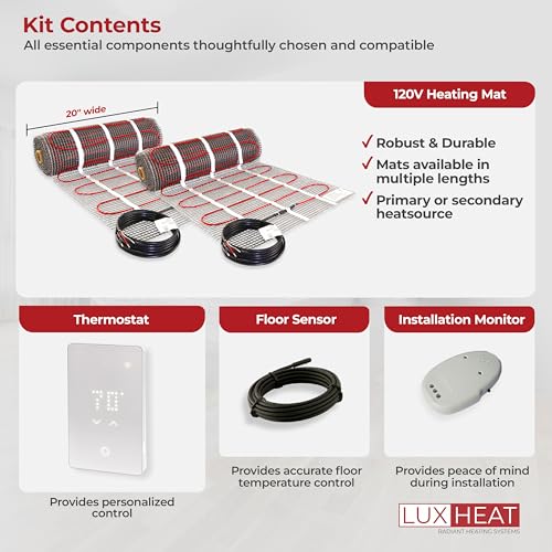 70sqft 120v Floor Heating Mat Kit with WiFi Thermostat R7937