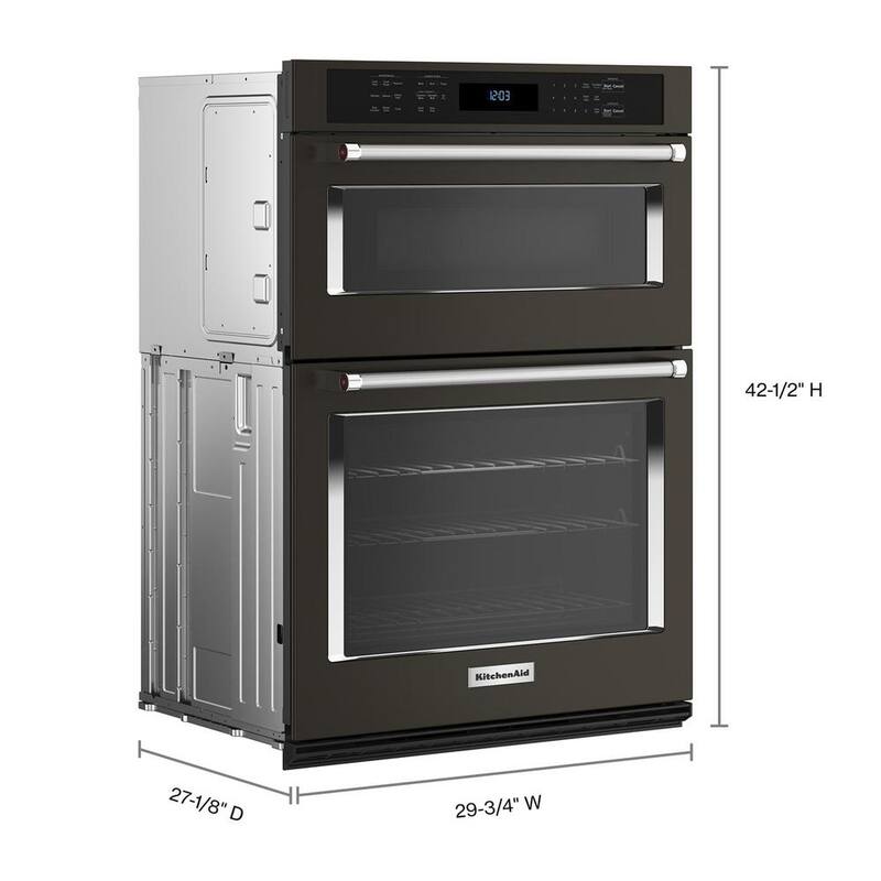 Electric Wall Oven and Microwave Combo in Black Stainless Steel with Air Fry B131119