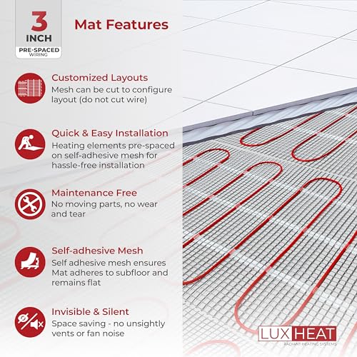 70sqft 120v Floor Heating Mat Kit with WiFi Thermostat R7937