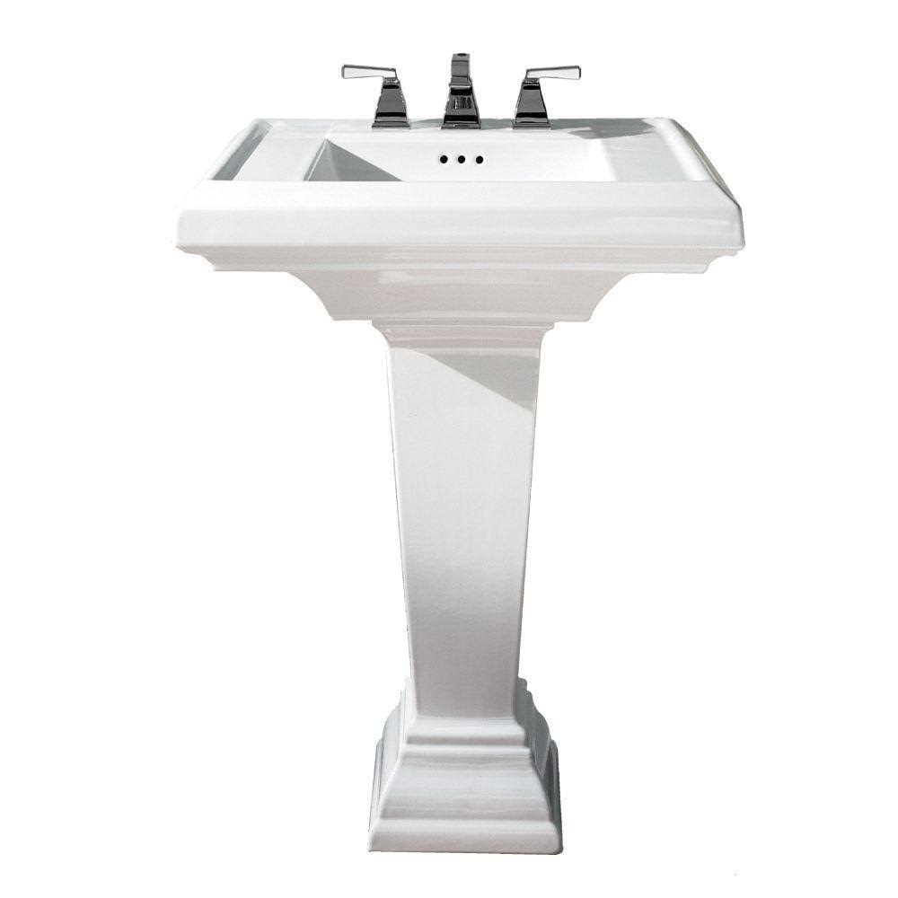 White Pedestal Bathroom Sink O395181