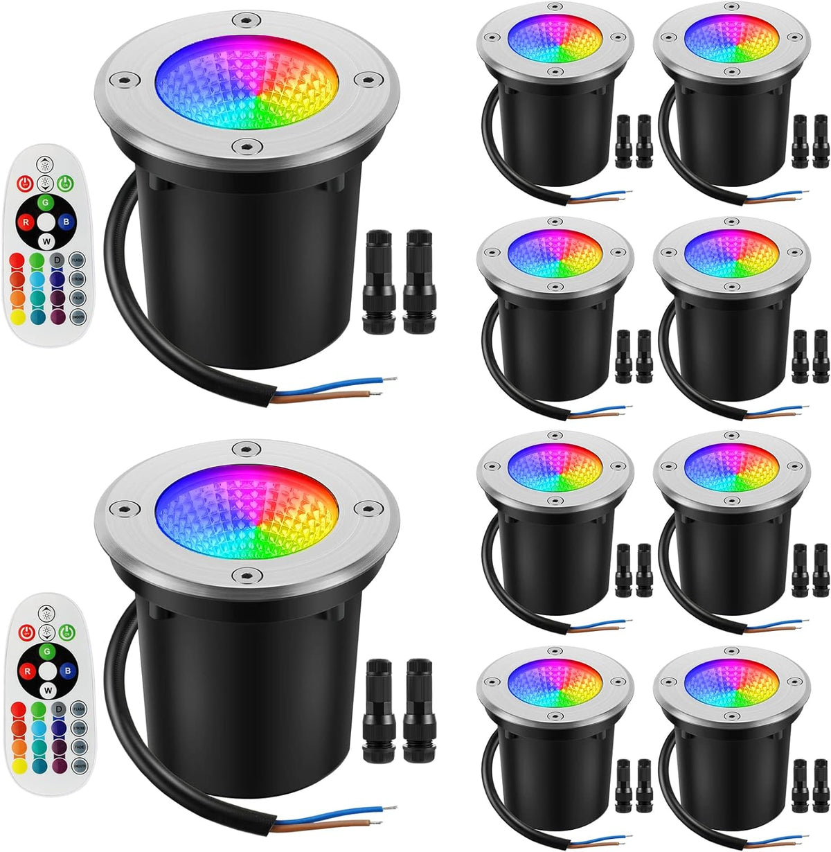 10W RGBW LED Landscape Lights IP67 Waterproof 10 Pack Z611197