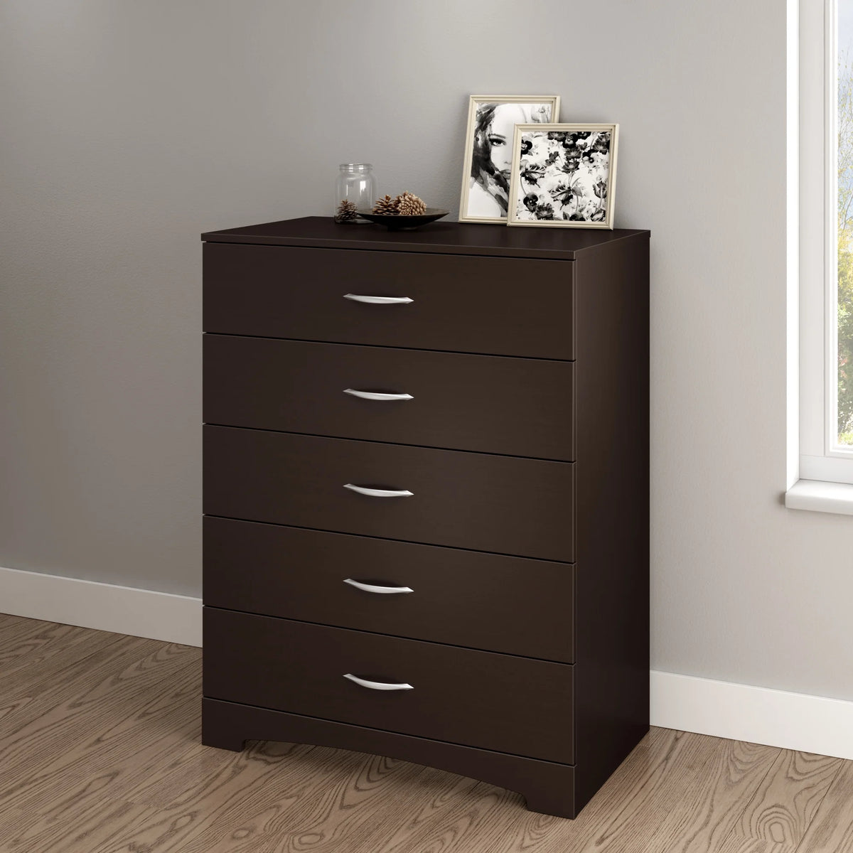 5 Drawer Dresser Pure Black C72777