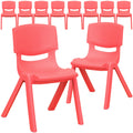 Red Plastic Stackable School Chair 10 Pk J954