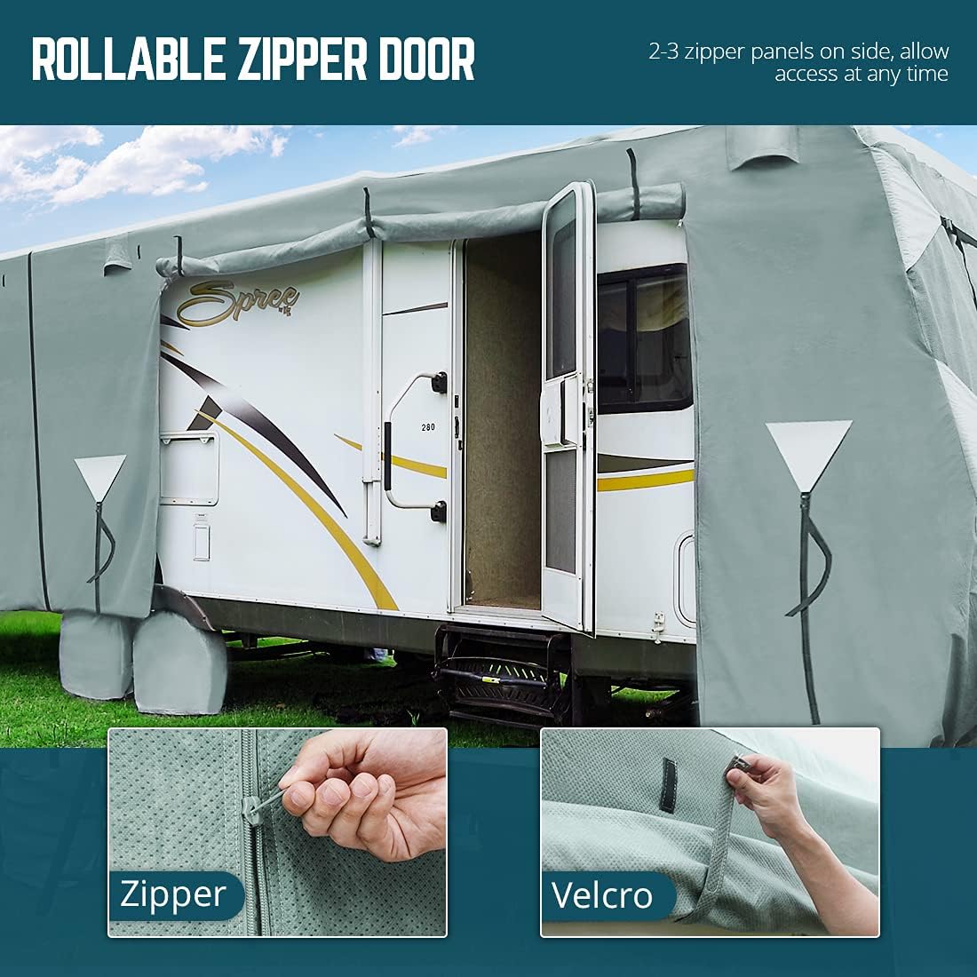5 Layers RV Cover with Tire Covers F99716