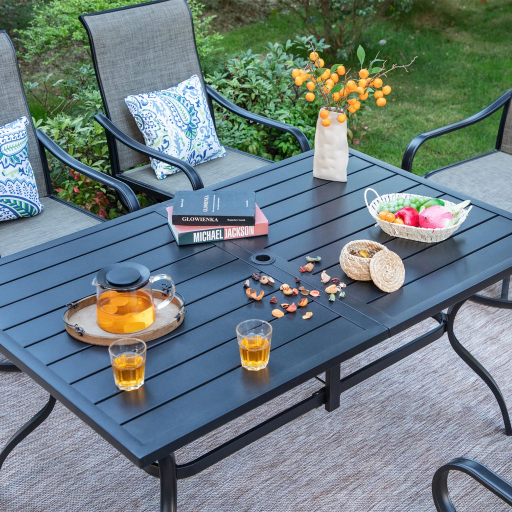 7-Piece Outdoor Dining Set with Swivel Chairs B9483