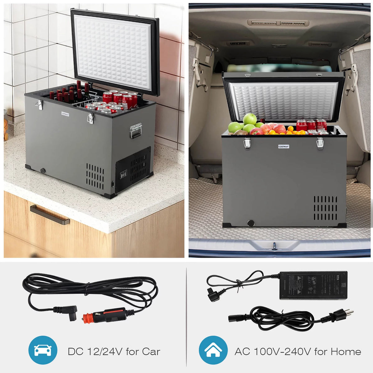 90 QT Portable Car Refrigerator with Compressor S104