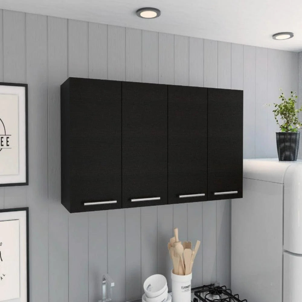 Black Wengue Finish Four Doors Kitchen Cabinet M440