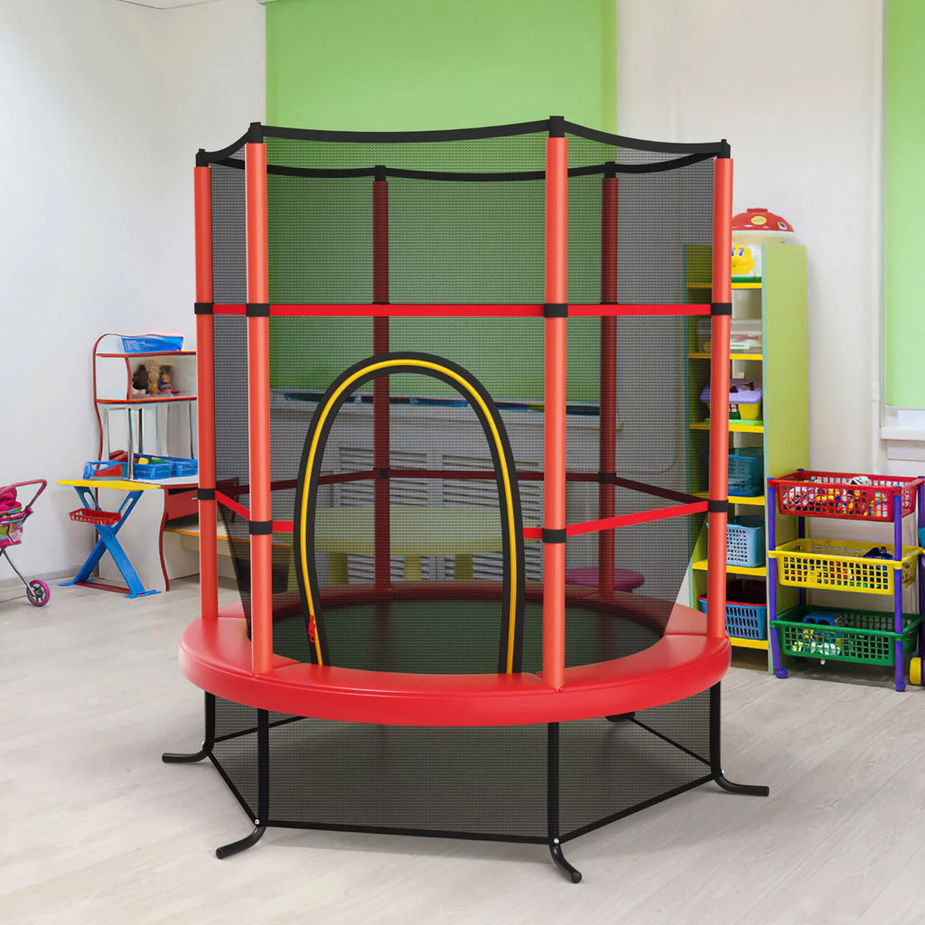 55 Kids Trampoline with Enclosure Net Green P752