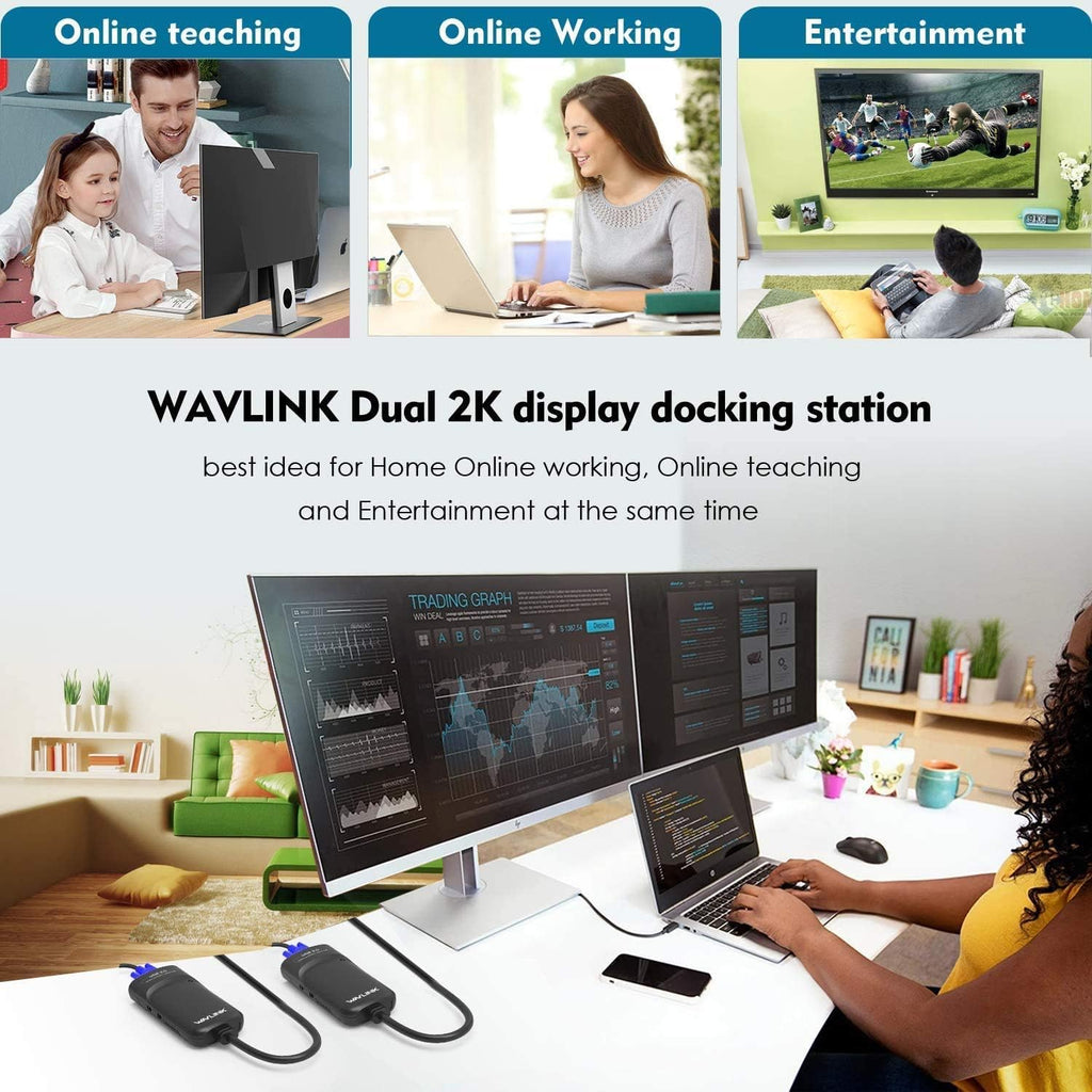 USB 3.0 to DVI/HDMI/VGA Video Adapter with Audio Port Pack of 2 I642701