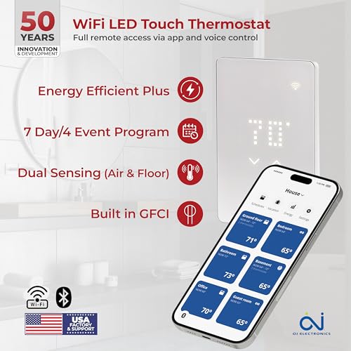 70sqft 120v Floor Heating Mat Kit with WiFi Thermostat R7937