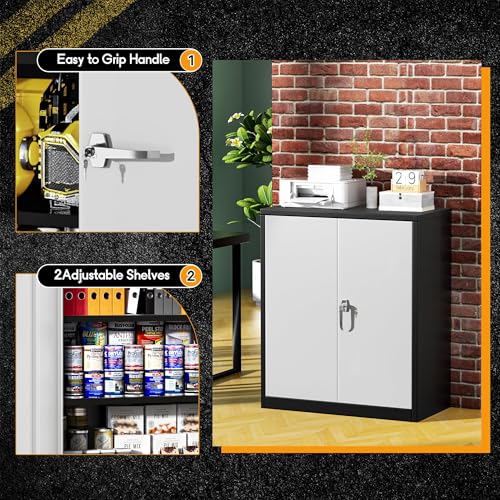 72” Black Metal Storage Cabinet with Lock Y1723