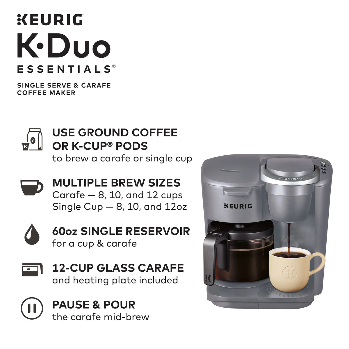 Black Single-Serve K-Cup Pod Coffee Maker H23590