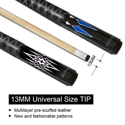 Pool Cues Set of 4 and Set of 2 with 13mm Cue Tip 58" H590899