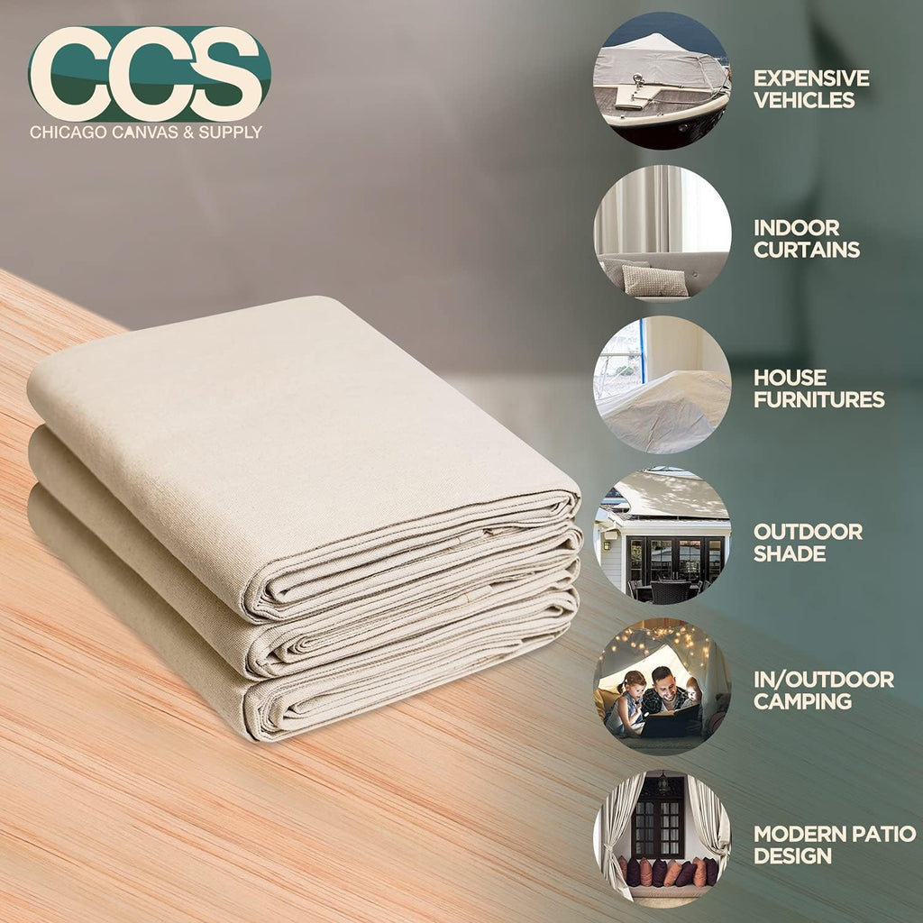 12 oz Cotton Canvas Drop Cloth, 4 Piece Set, 4 by 15 Feet T32164