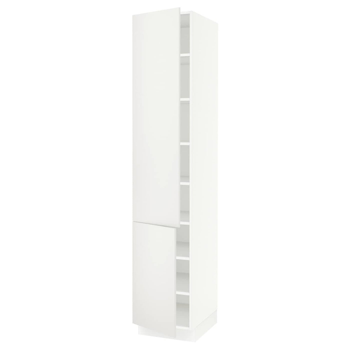 White High Cabinet with Shelves and 2 Doors S6028