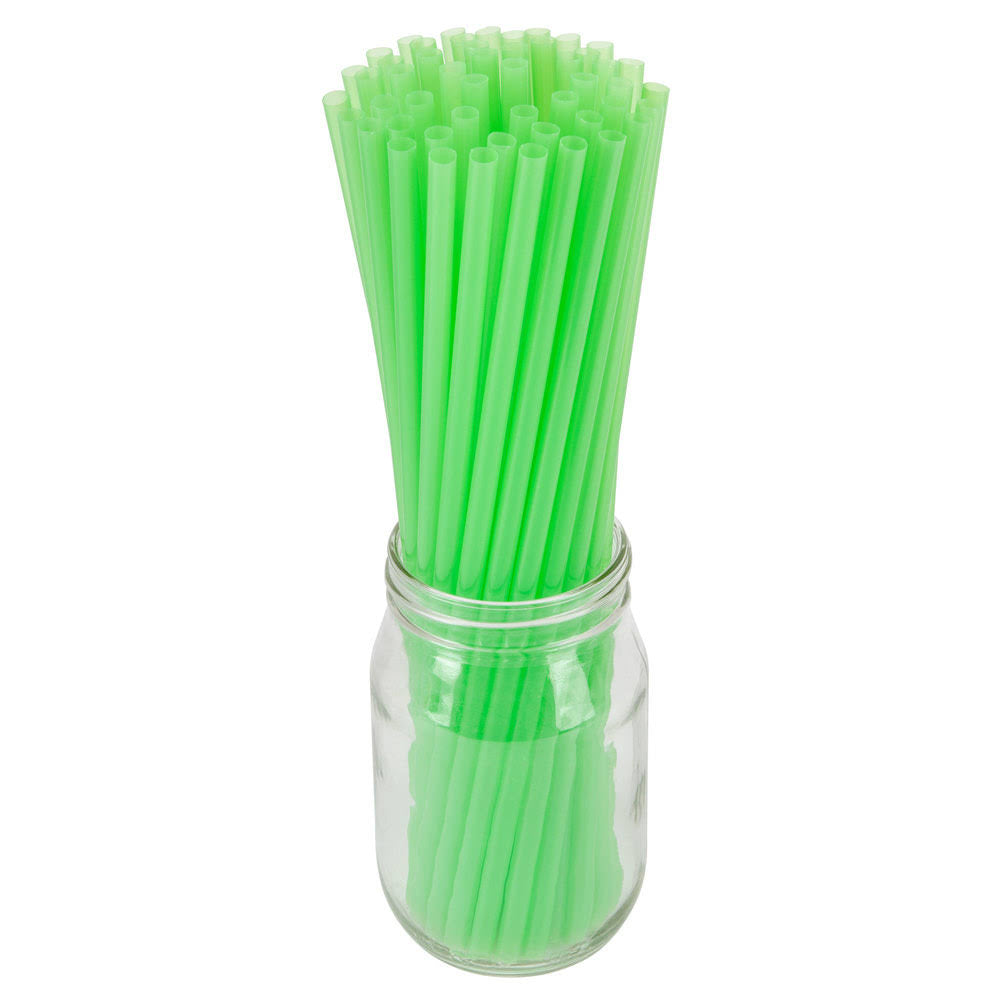 Green Unwrapped Straw 10 inch Y3234