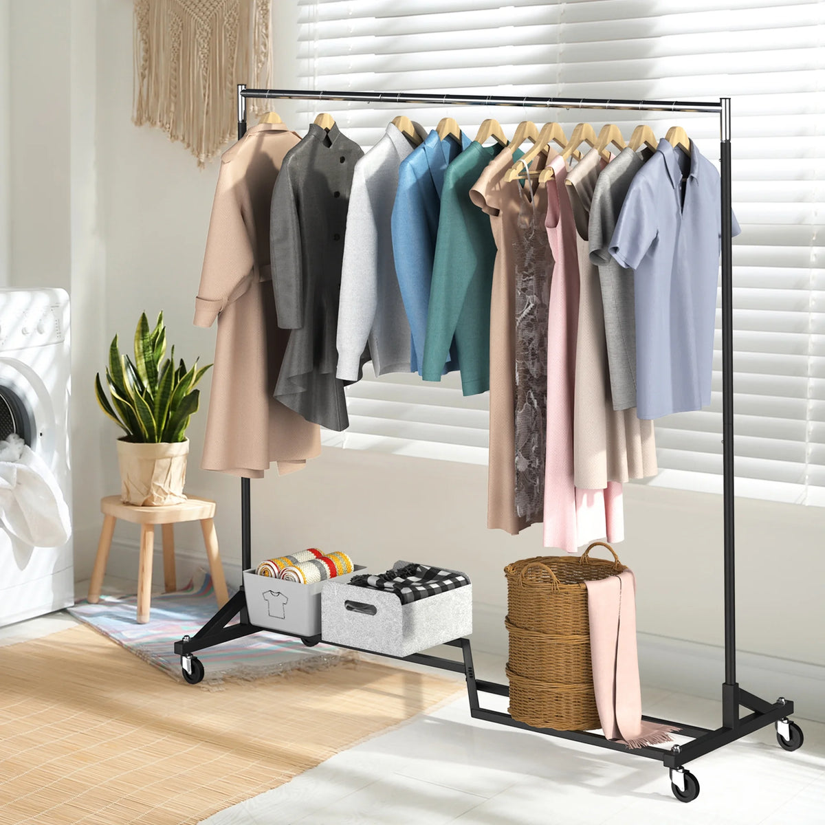 400 lbs Heavy Duty Rolling Garment Rack with Wheels T462