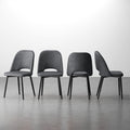 Black PU Leather Dining Chairs Set of 4 P6330