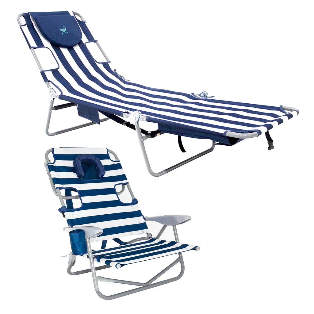 Striped Blue Backpack Beach Chair H799249