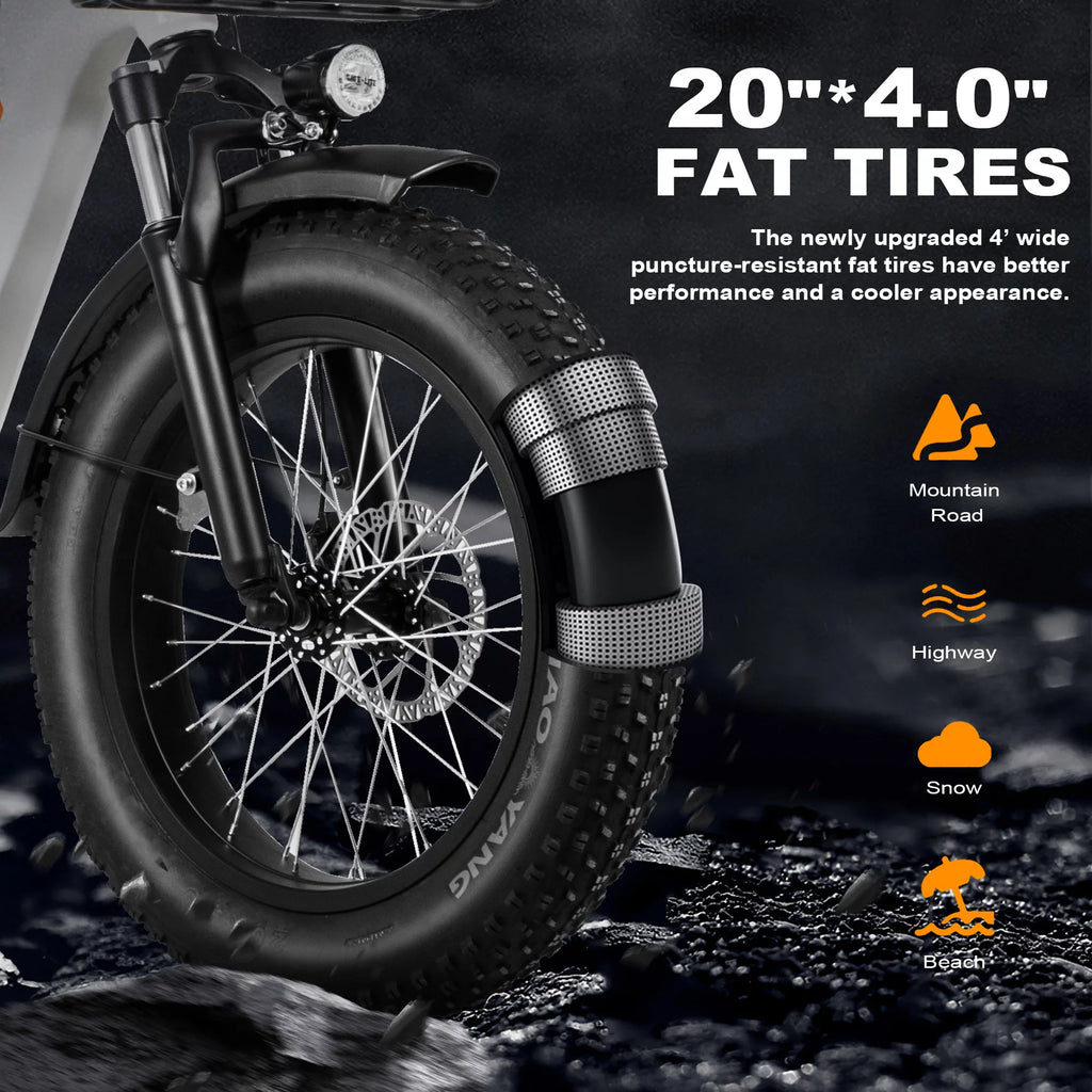 Foldable 20 x 4.0 Fat Tire Step Thru Electric Bike N341