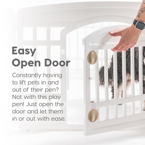 24" 4-Panel White Dog Playpen with Door Z261921