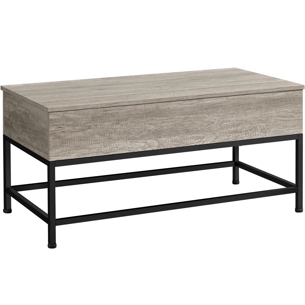 Rustic Gray Wood and Metal Lift Top Coffee Table S174230