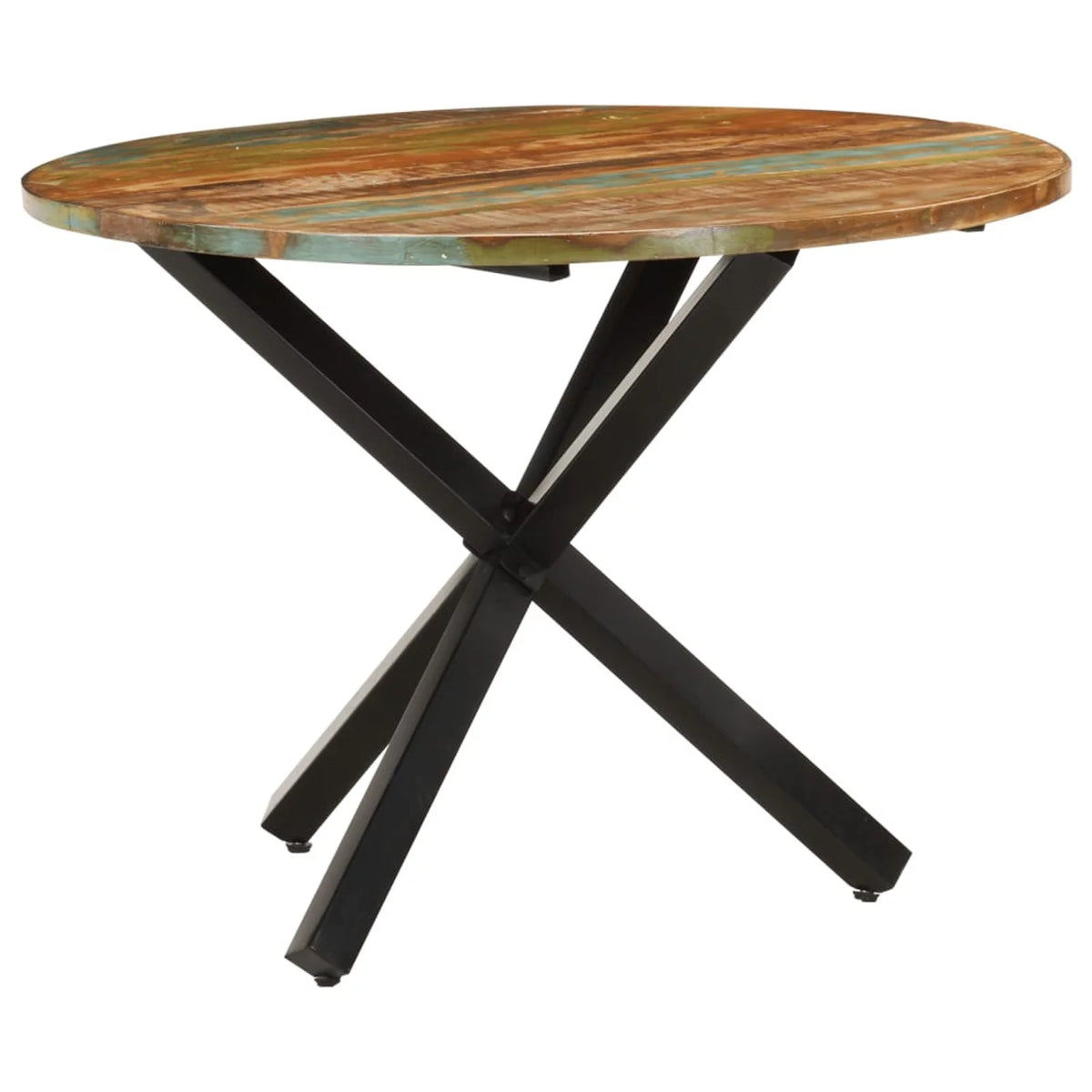 Round Solid Reclaimed Wood Dining Table Y12855
