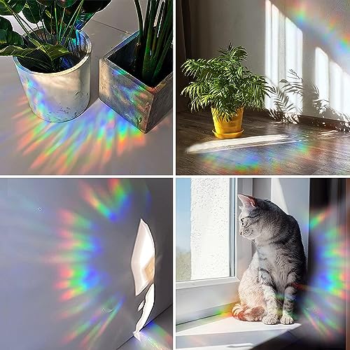 36PCS Snowflake Window Stickers Non Adhesive Prismatic Vinyl Rainbow Decals V12319