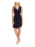 Navy Crepe Pleated Cocktail Dress K982540