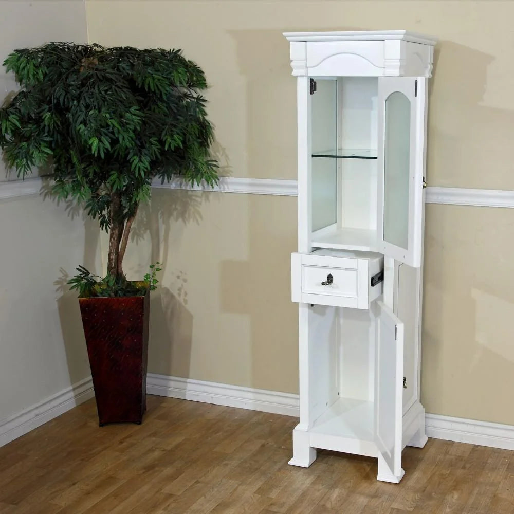 White Wood Linen Cabinet B611