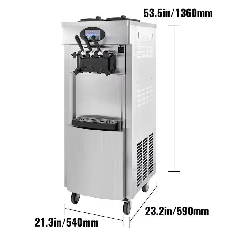 Commercial Soft Ice Cream Maker 3 Flavors 2200 W P40543