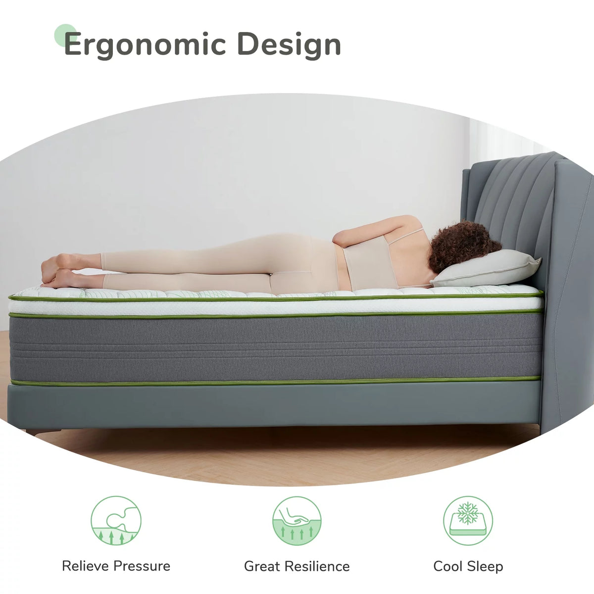 10" Memory Foam Pocket Spring Hybrid Mattress California King Size C508