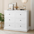 White 6 Drawer Wood Dresser A3718