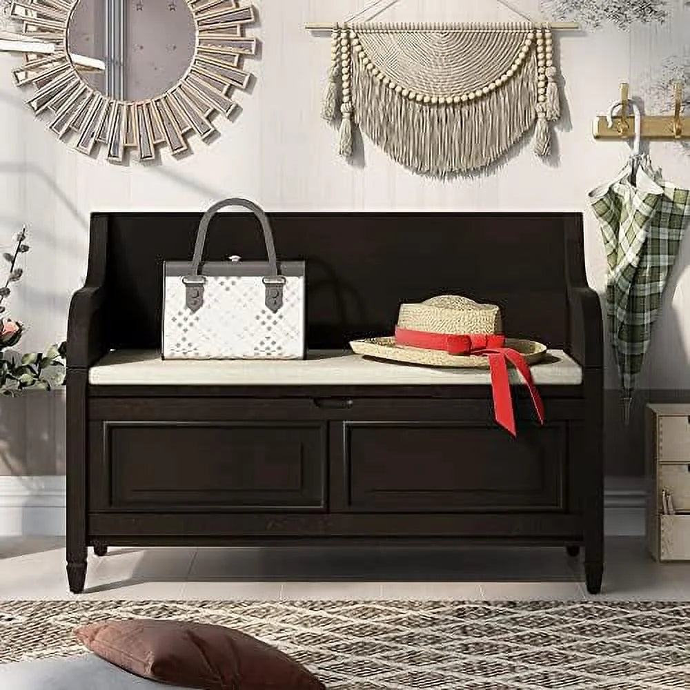 Wooden Entryway Bench with Shoe Cabinets O89770