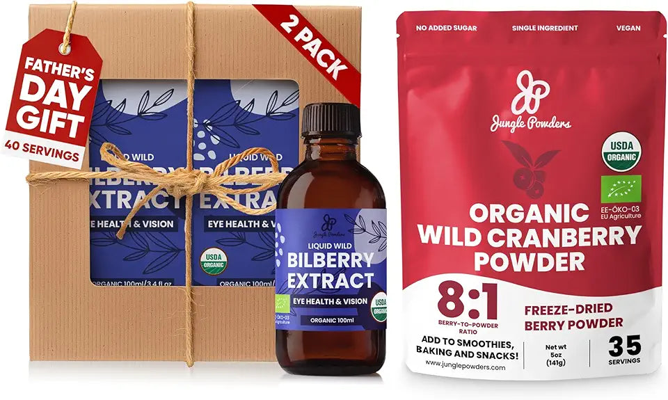 USDA Organic Wild Bilberry Liquid Extract and Wild Cranberry Powder P6942