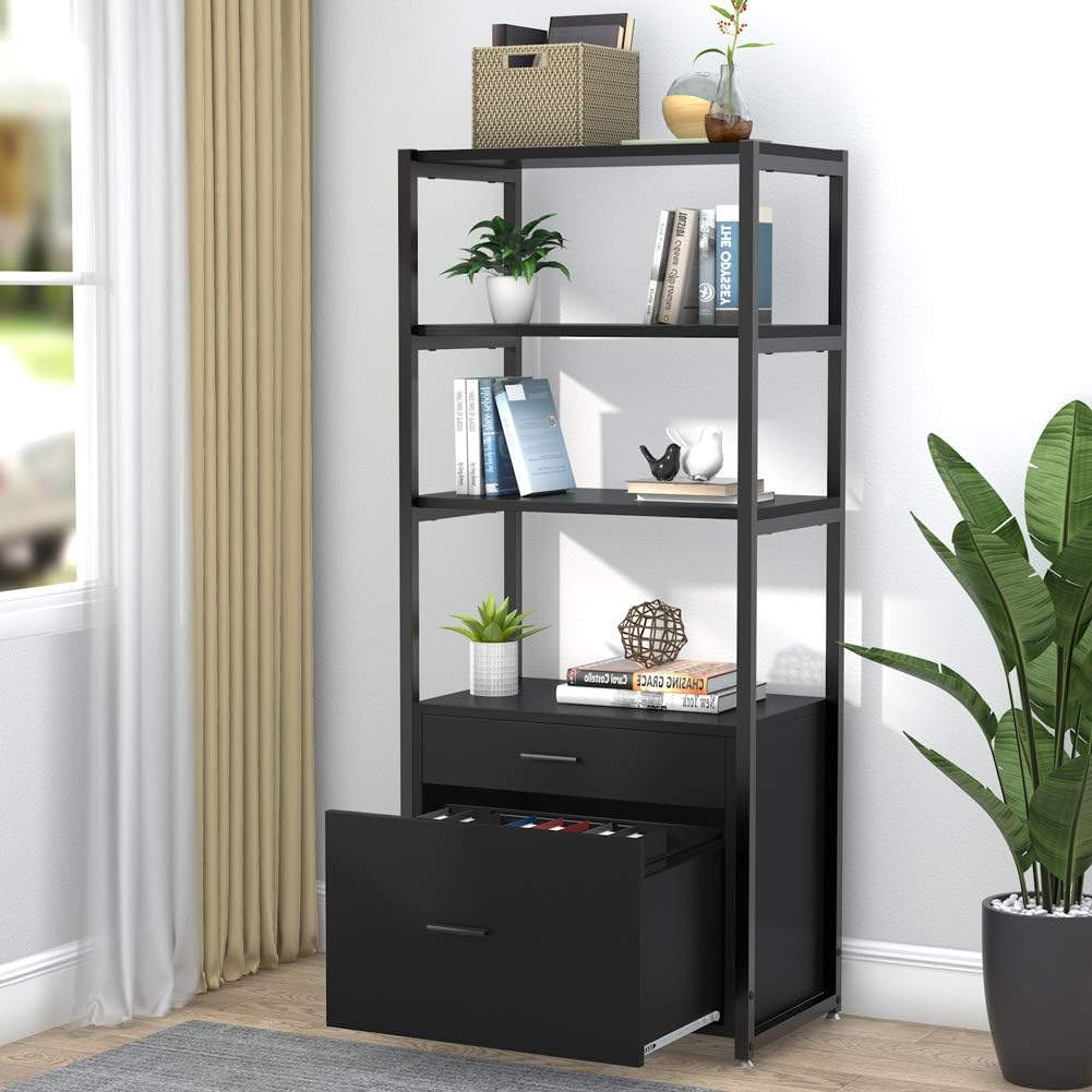4-Tier File Cabinet with 2 Drawers M19683