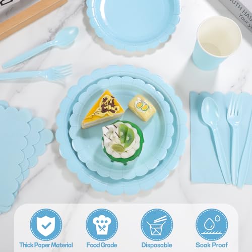 White Paper Plates and Napkins 350 Pcs Party Supplies Set V835