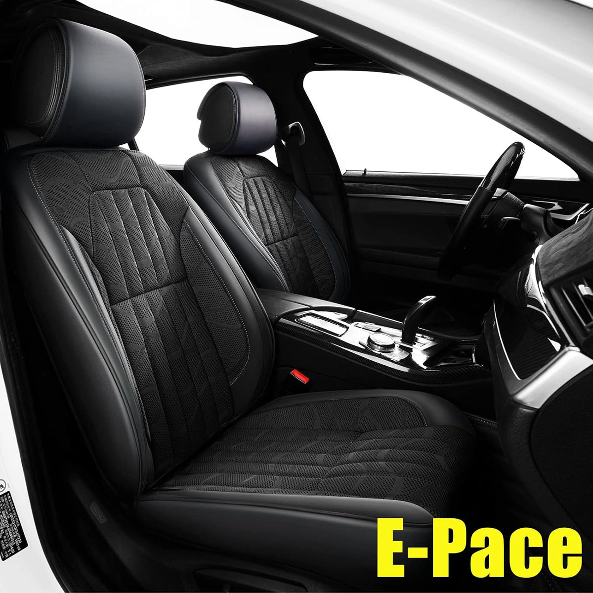 Faux Leather Car Seat Covers Full Set Black F829909