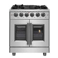 30″ Freestanding French Door Dual Fuel Range with 5 Burners A722234