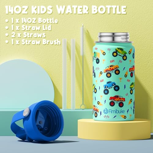 Kids Bento Lunch Box with Thermos, 8.5 OZ Insulated Food Jar, Lunch Bag, Water Bottle F19184
