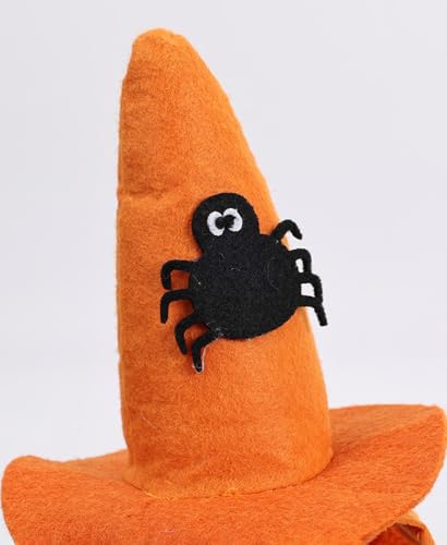 Dog Halloween Costumes 2Pcs Set Witch Hat and Bandana Black D495