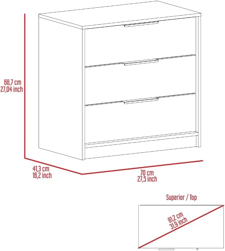 3 Door Dresser with 3 Wide Drawers Z475