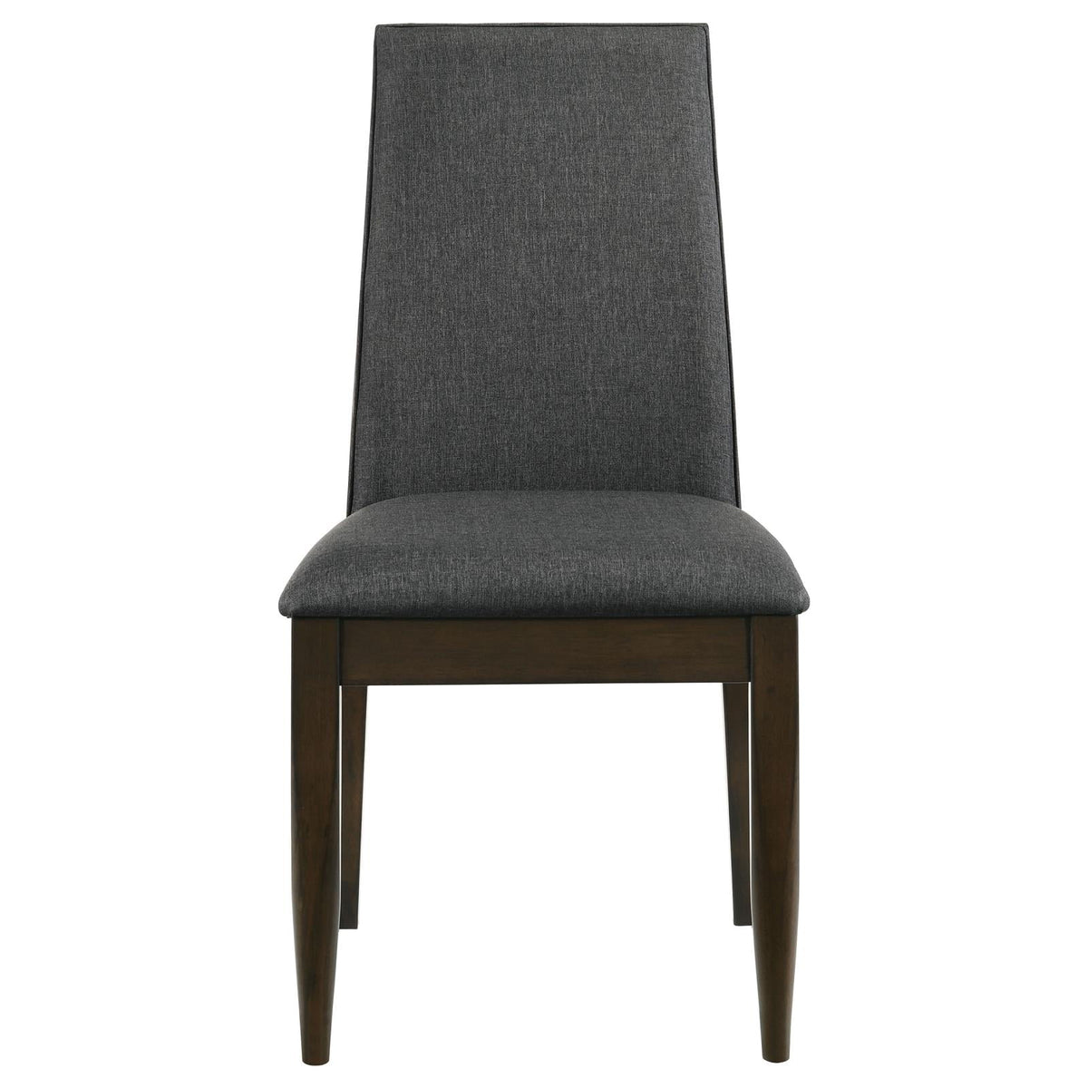 Upholstered Side Chair Set of 2 Grey Dark Walnut I129350