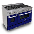 48 in. Gas Burner Electric Oven Range with Blue Matte Door R686857